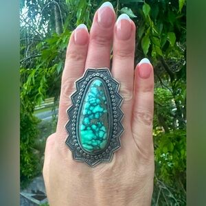 Adjustable size Leon Martinez starfox variscite ring